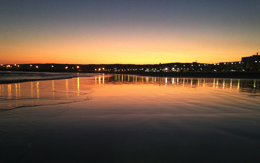 Anochecer en playa del Carmen en Barbate cerca del Hostal Trafalgar