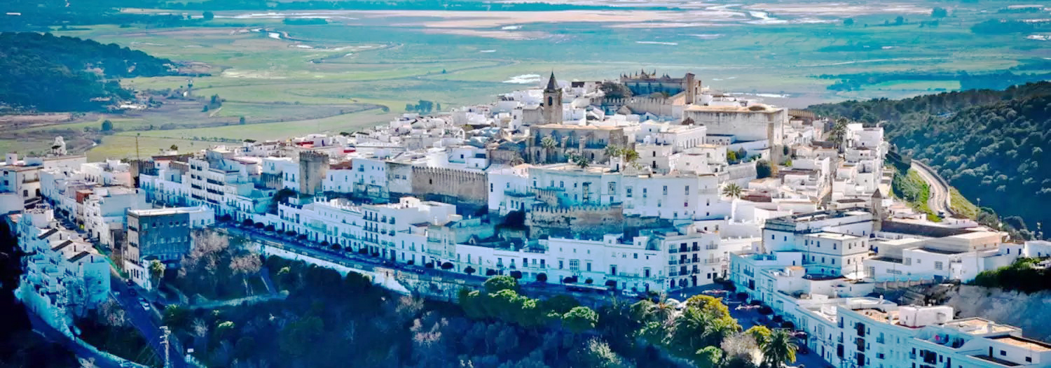 Vista aérea de Vejer de la frontera en Cádiz
